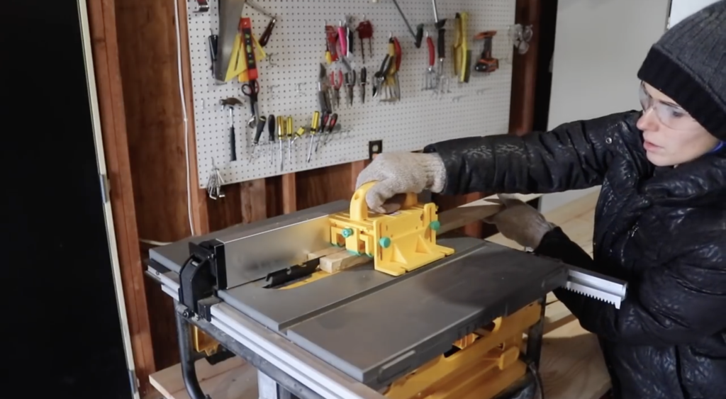 cutting the backing for the crown molding